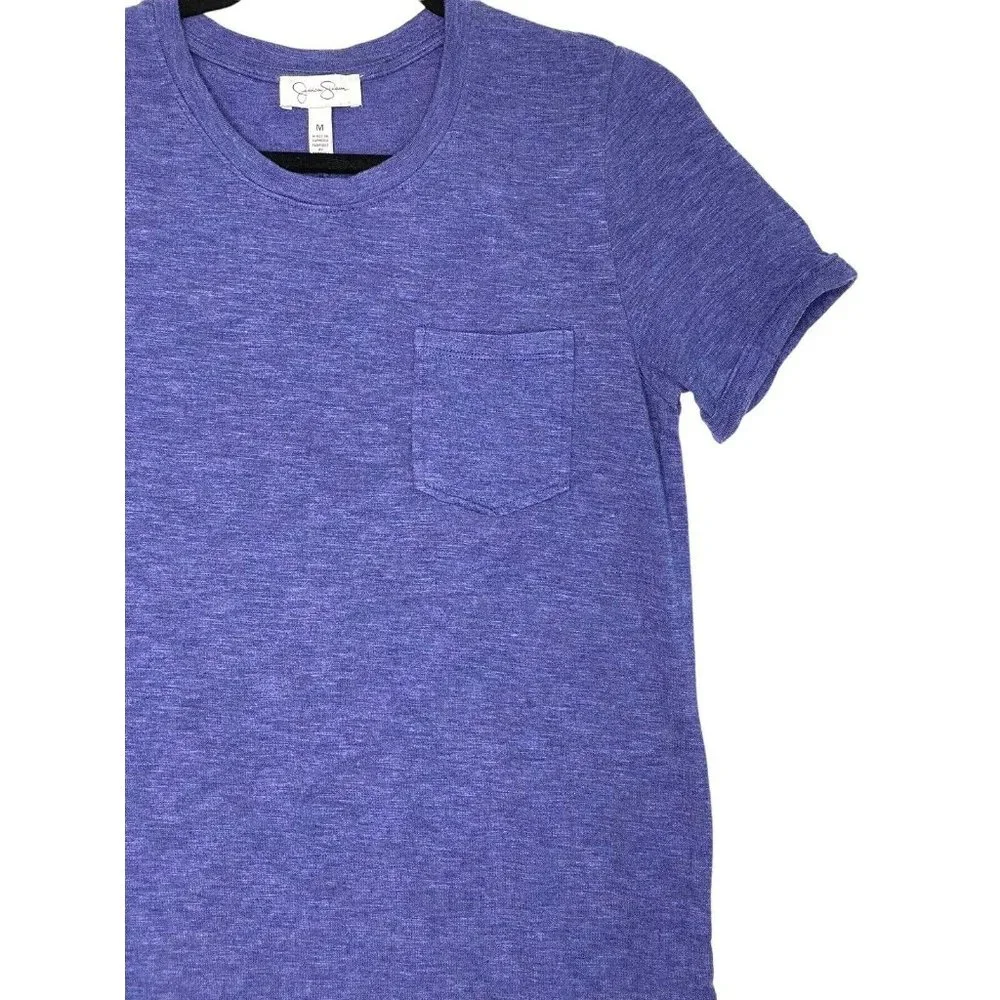 Jessica Simpson Woman's Blue Stretch Trapeze Shirts Dress‎ Medium Pocket Comfy